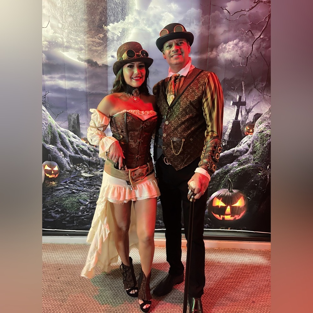 Steampunk Costume Set with Brown and Cream Accents